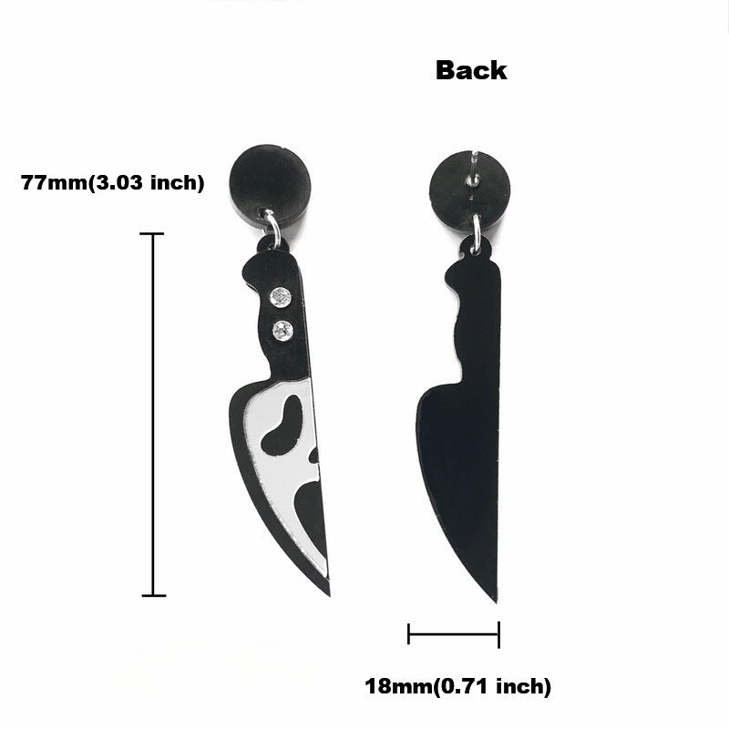 Wholesale Halloween Skull Knife Mirror Heart Lips Acrylic Earrings ACC-ES-MLR005