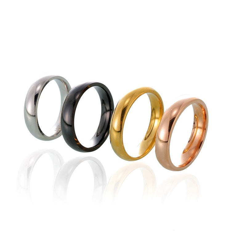 Wholesale 4mm inner and outer arc plate stainless steel glossy ring