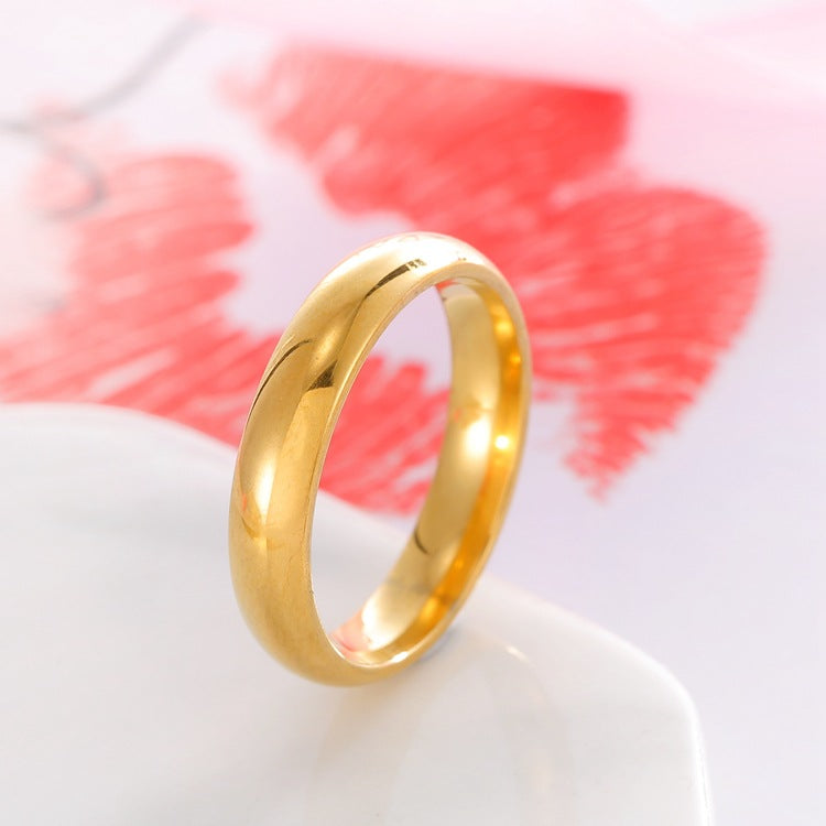 Wholesale 4mm inner and outer arc plate stainless steel glossy ring