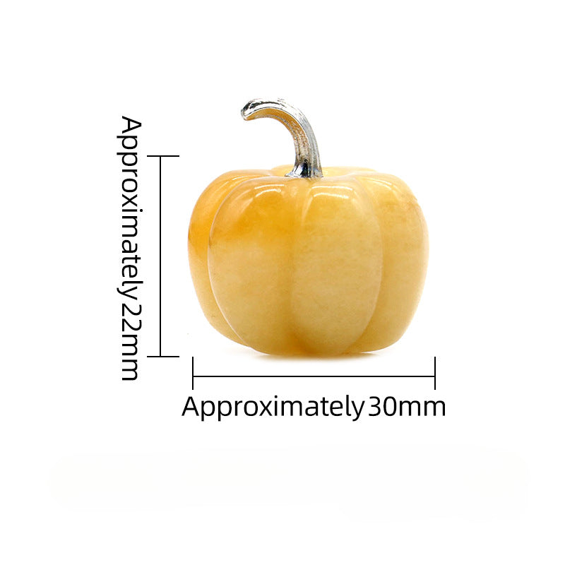 Wholesale 30mm Pumpkin Natural Crystal Stone Halloween Pendant ACC-PT-KeSuo005