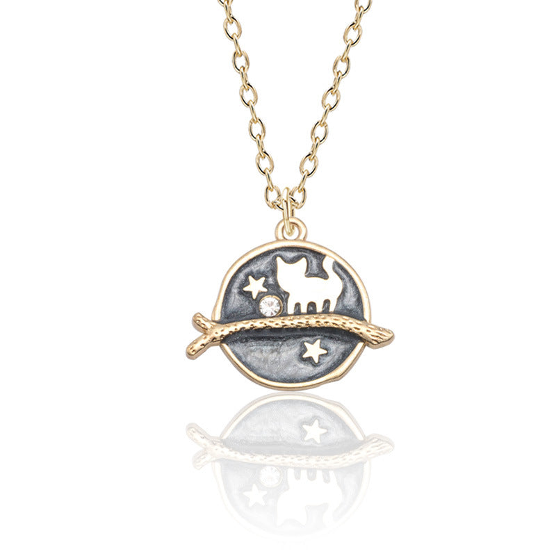 Wholesale Starry Sky Kitten Alloy Necklaces ACC-NE-Tiangao004