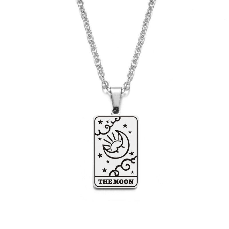 Wholesale Stainless Steel Light Luxury Tarot Pendant Sweater Necklaces ACC-NE-WangG007