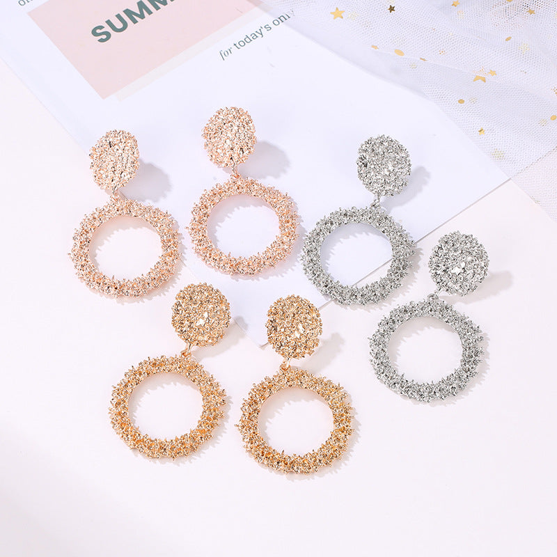 Wholesale Retro Style Alloy Pattern Large Hoop Earrings ACC-ES-QW008