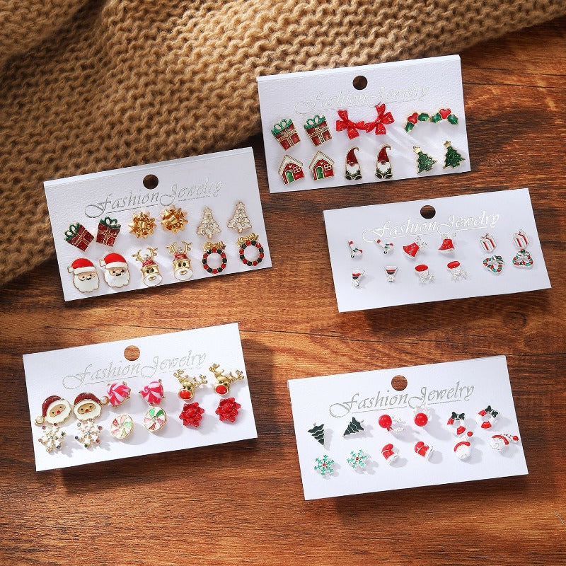 Wholesale Christmas Snowflake Bell Earrings Combination Set ACC-ES-HanSJ002