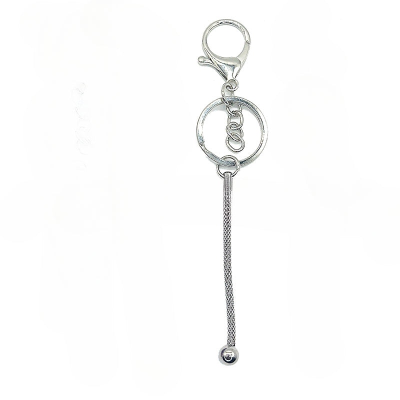 Wholesale 5pcs Beadable Keychains Bar DIY Beaded Stainless Steel Mesh Chain Bendable Keychain ACC-KC-JiaYing004