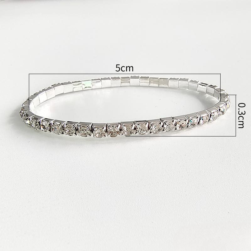 Wholesale Simple Bracelet with 8 Rows of Diamonds and Shiny Bracelets Necklace Set ACC-BT-ChenRui001