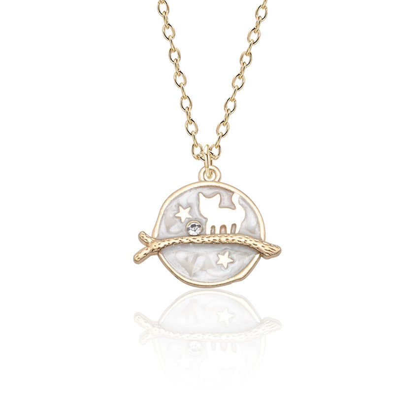 Wholesale Starry Sky Kitten Alloy Necklaces ACC-NE-Tiangao004