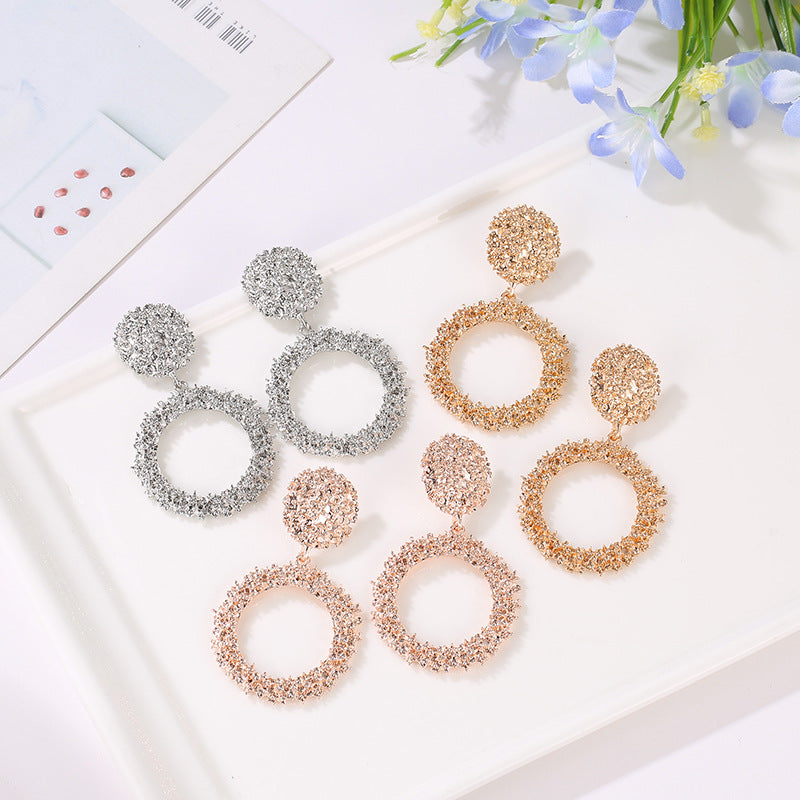 Wholesale Retro Style Alloy Pattern Large Hoop Earrings ACC-ES-QW008