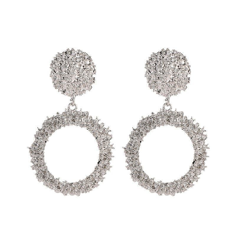 Wholesale Retro Style Alloy Pattern Large Hoop Earrings ACC-ES-QW008