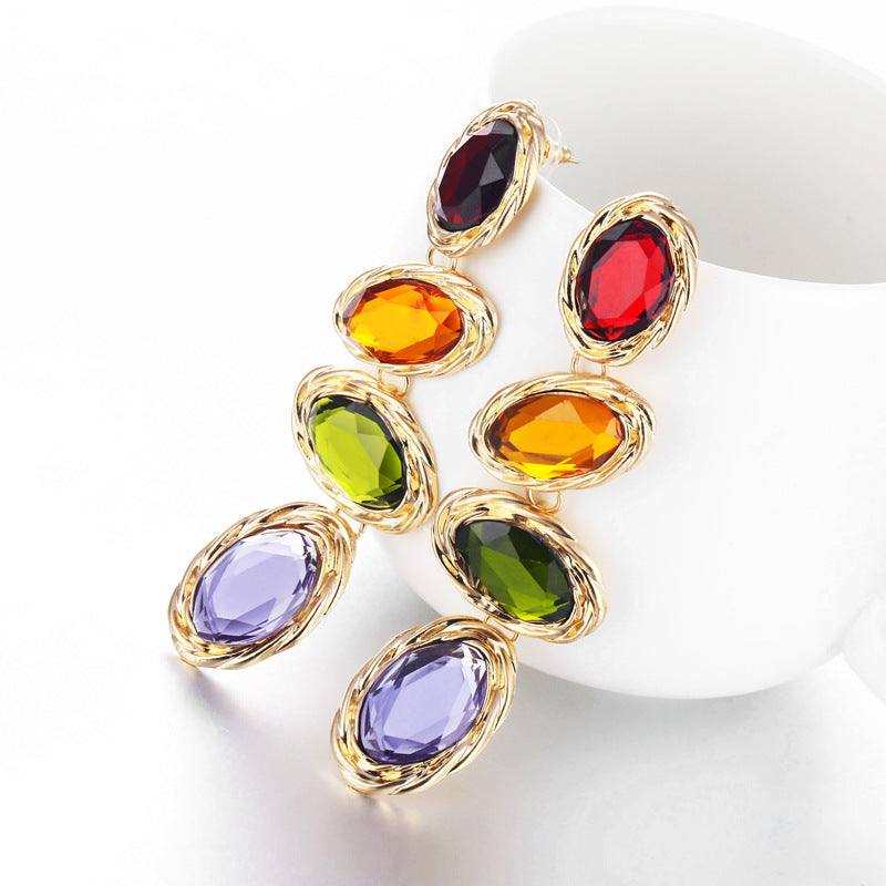 Wholesale Luxury Multicolor Gemstone Stud Earrings