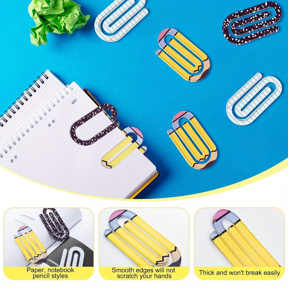 9pcs Jumbo Acrylic Paper Clips Teacher Appreciation Gift 4 Inch Paperclip Bookmark Gift Set for Back to School Office Supplies