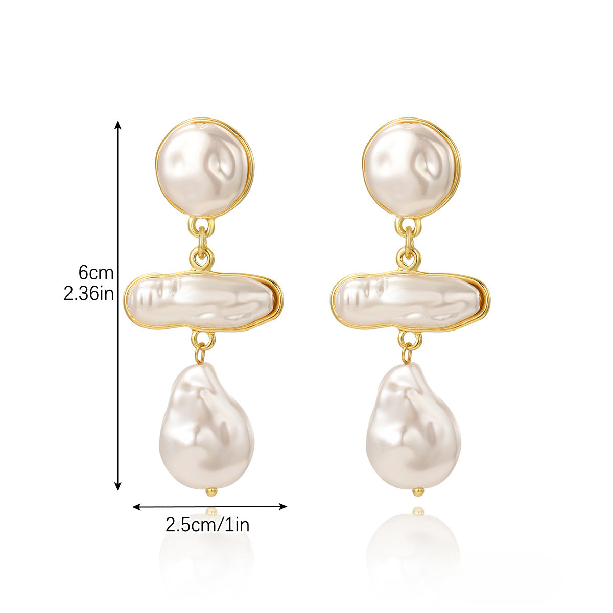 Wholesale Long Irregular Baroque Pearl Earrings ACC-ES-ManYi016