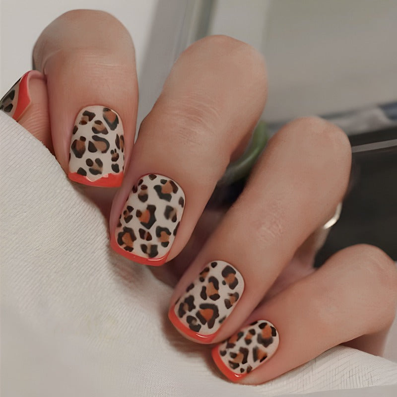 Wholesale 24 Pieces/box Valentine's Day Shiny Leopard Nails Kits Nail Stickers ACC-NS-MiKe031