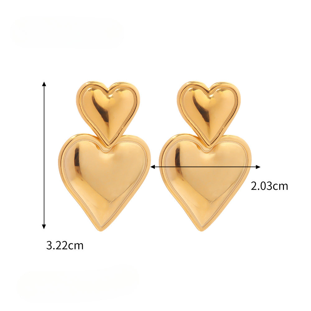 Wholesale 18k Gold Plated Heart Pendant Earrings ACC-ES-JieDing002