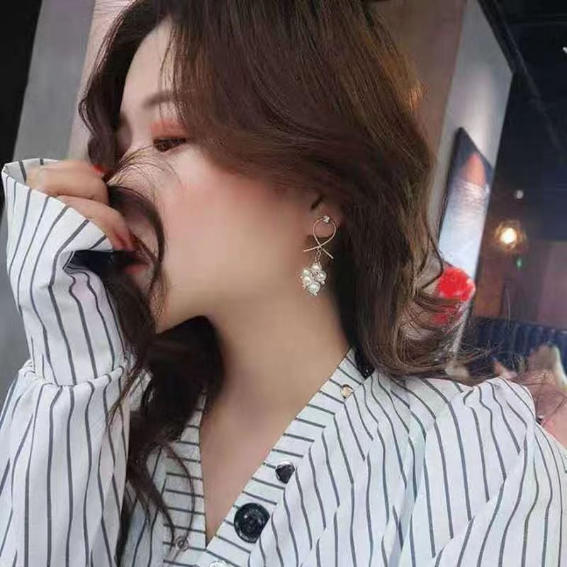 Wholesale Temperament Pearl Alternating Tassel Earrings ACC-ES-JiuW001