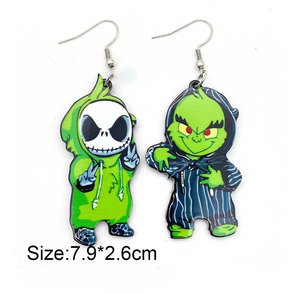 Wholesale Christmas Acrylic Halloween Horror Movie Cartoon Character Earrings ACC-ES-ChenY036