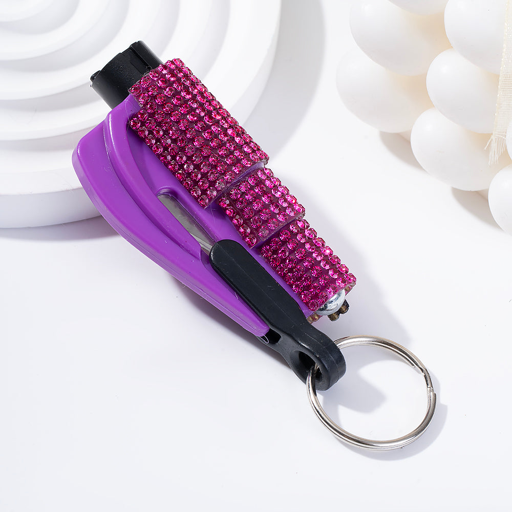 Wholesale Mini Car Hammer Seat Belt Release Keychain with Drill ACCVIP-KC-ZhiYa013