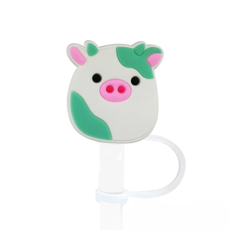 Wholesale 20PCS 7-8mm PVC Cute Doll Straw Tube Cap