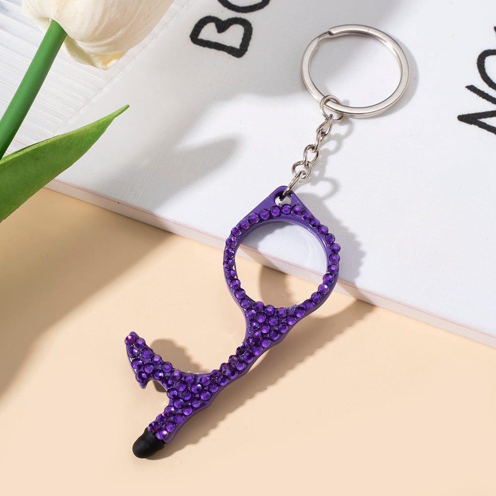 Wholesale Multifunctional Double-Sided Diamond Door Opener Portable Keychain ACCVIP-KC-ZhiYa014