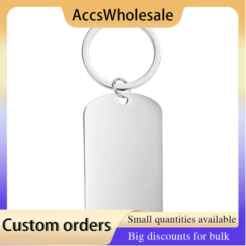 Custom Keychains with Laser Engraved Text or Logo - Long Metal Keychains