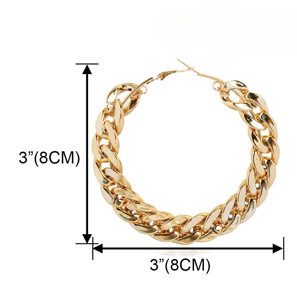 Wholesale Fashion Retro Geometric Round Metal Hoop Earrings ACC-ES-Tengc003