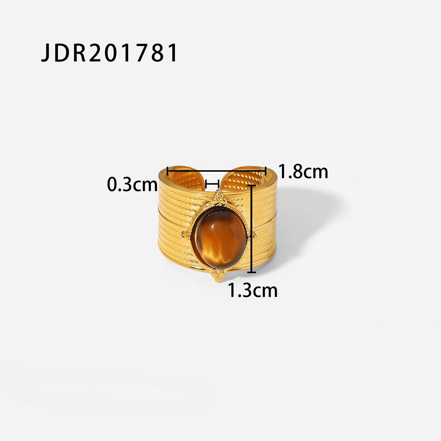 Wholesale Vintage Oil Drop 18k Stainless Steel Open Rings ACC-RS-WanX005