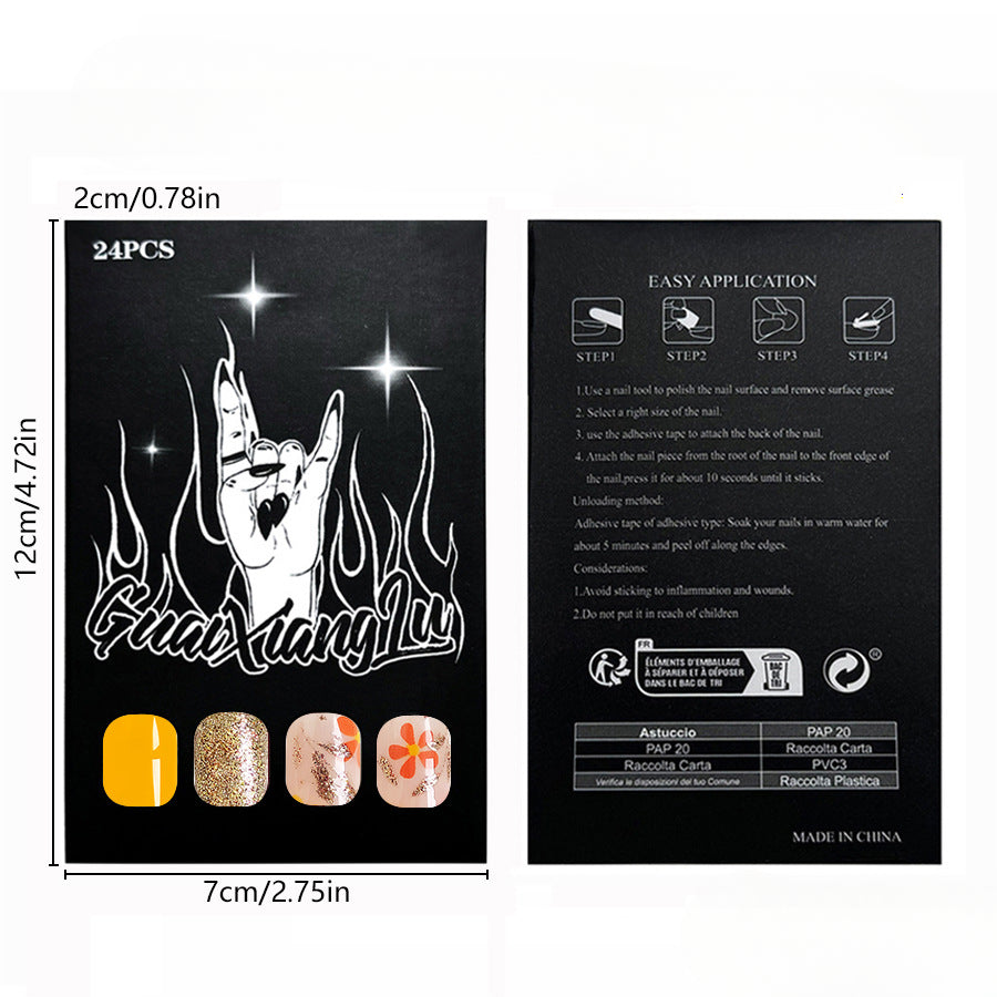 Wholesale 24 Pieces/box Press-on Nails Kits Nail Stickers ACC-NS-GuaiXL105