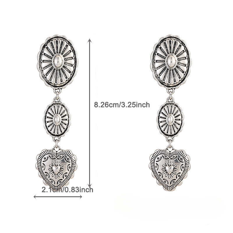 Wholesale Valentine's Day Series Love Peach Semi-precious Stone Vintage Earrings ACC-ES-KJ008