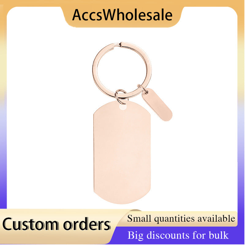 Custom Keychain with Laser Engraved Text or Logo - Multi-color Small Strip Metal Keychain