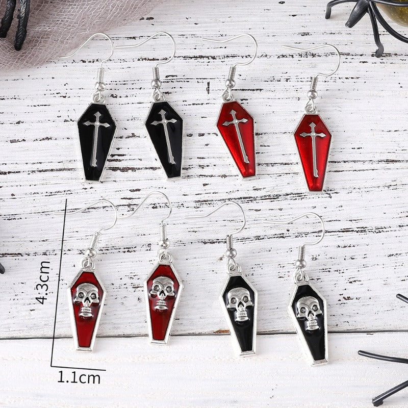 Wholesale Vintage Cross Skull Earrings Gothic Style Pendant Earrings ACC-ES-zhiyu005