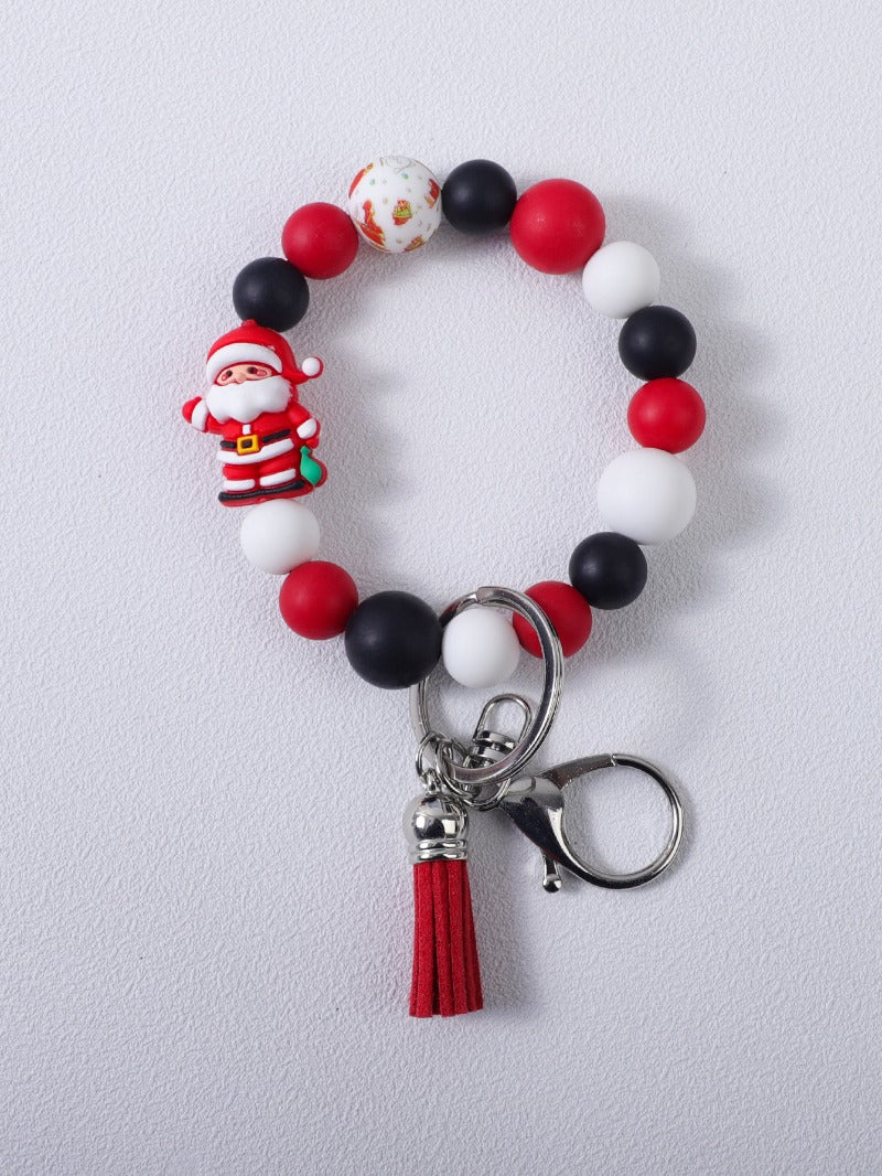 Wholesale Christmas 3D Silicone Cartoon DYI Beaded Keychain ACC-KC-JiuYa018