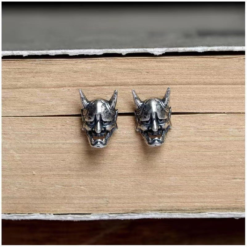 Wholesale Mask Punk Retro Distressed Halloween Copper Earrings ACC-ES-JMY001