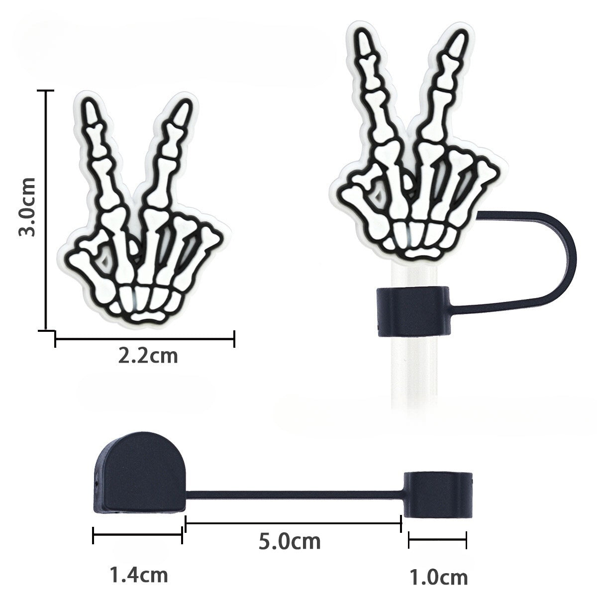 Wholesale Random 100pcs Halloween 10mm PVC Soft Straw Tube Cap ACC-SCR-RYY070