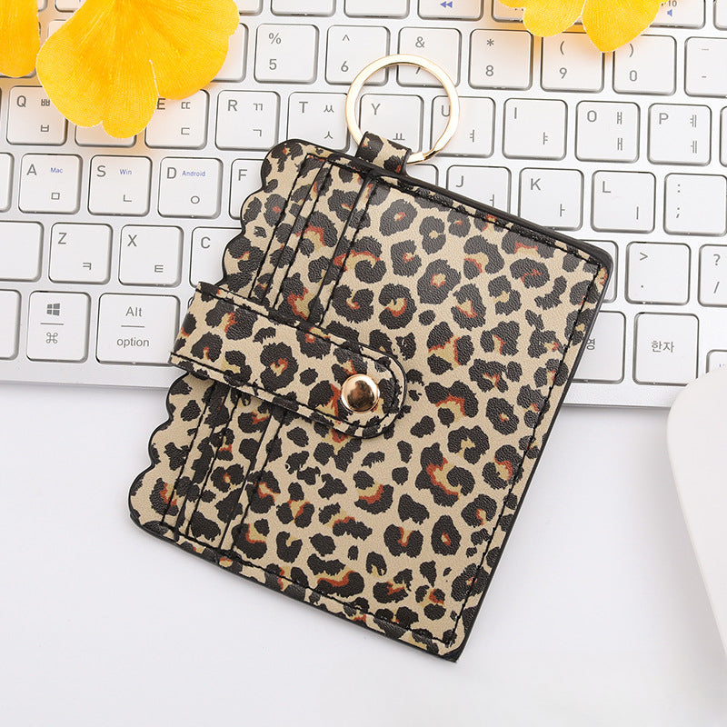 Wholesale Independence Day Cow Print Leopard Print PU Pickup Bag Keychain ACC-KC-MiQiu004