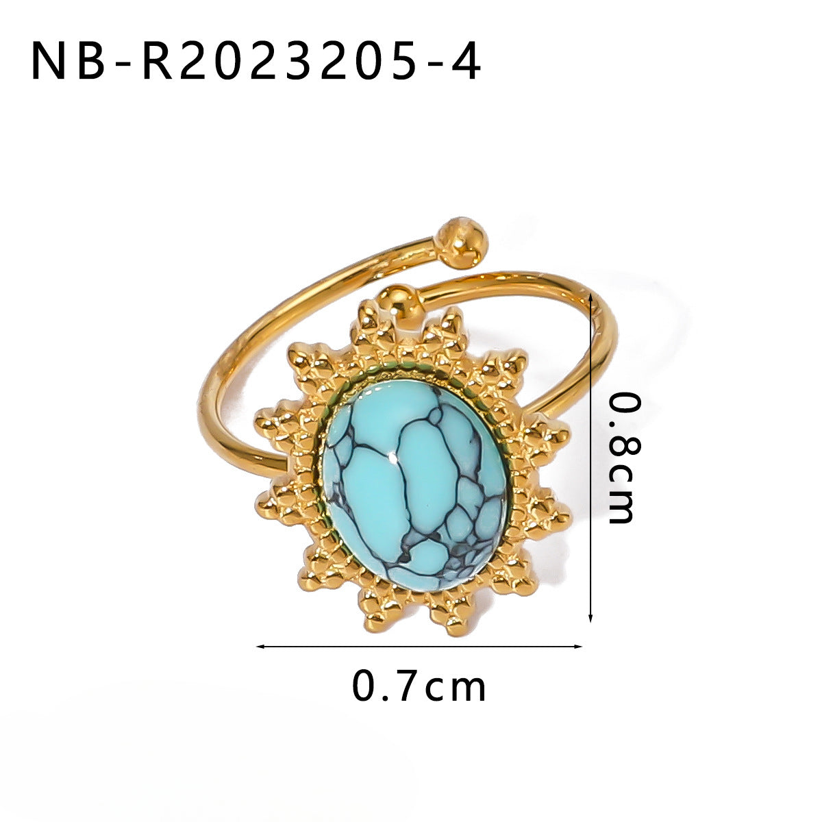 Wholesale Stainless Steel Ring Inlaid Natural Stone Open Adjustable Rings ACC-RS-XinY016