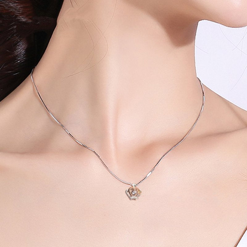 Wholesale 925 Silver Plated Necklace Clavicle Chain Simple Pendant ACC-NE-JRD003
