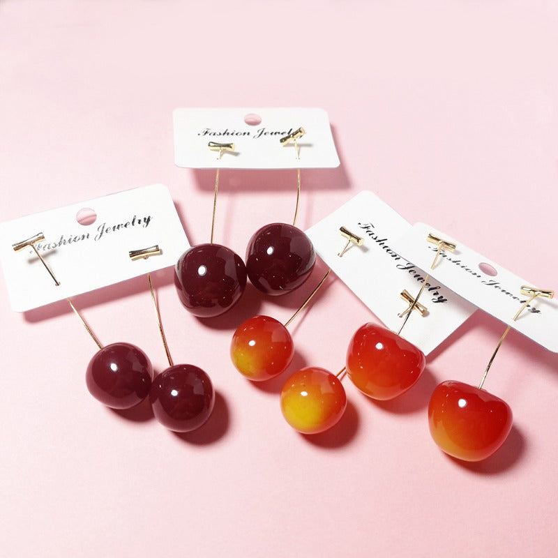 Wholesale Cute Fruit Cherry Long Earrings ACC-ES-WaNao001