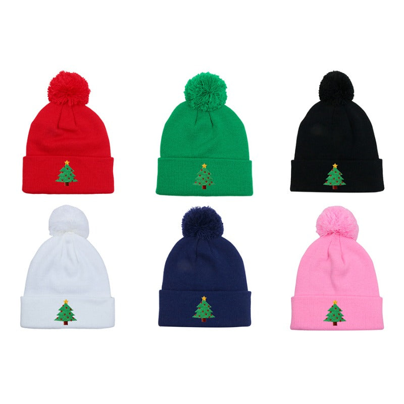 Wholesale Christmas Tree Knitted Hat Embroidery Beanie ACC-HT-HaiPu041