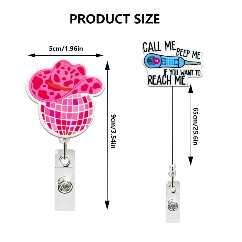 Wholesale Acrylic Medical English Retractable Rotating Medical Keychain ACC-KC-QiDing022