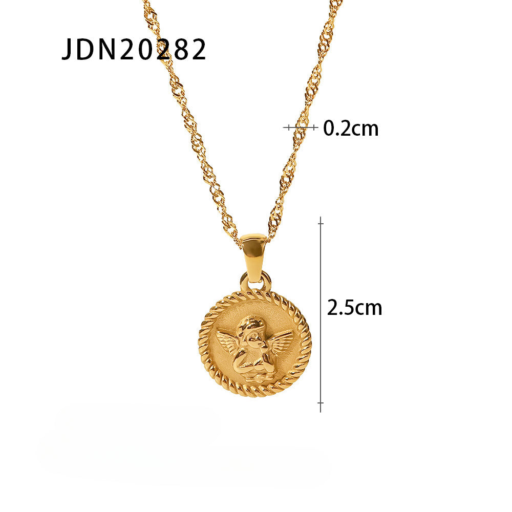 Wholesale Stainless Steel Necklace Clavicle Chain 18K Gold Plated Necklace ACC-NE-JD004