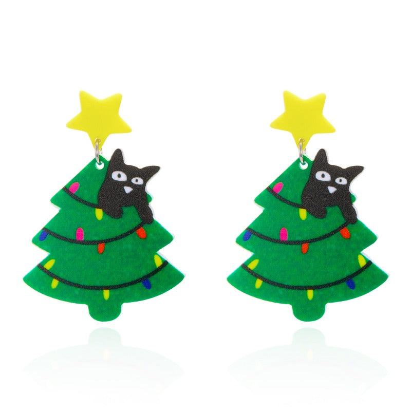 Wholesale Christmas Tree Santa Hat Christmas Tree Earrings ACC-ES-YingHao010
