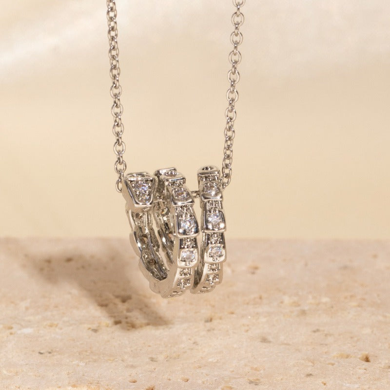 Wholesale Light Luxury Full Diamond Snake Bone Necklaces ACC-NE-NaBao004