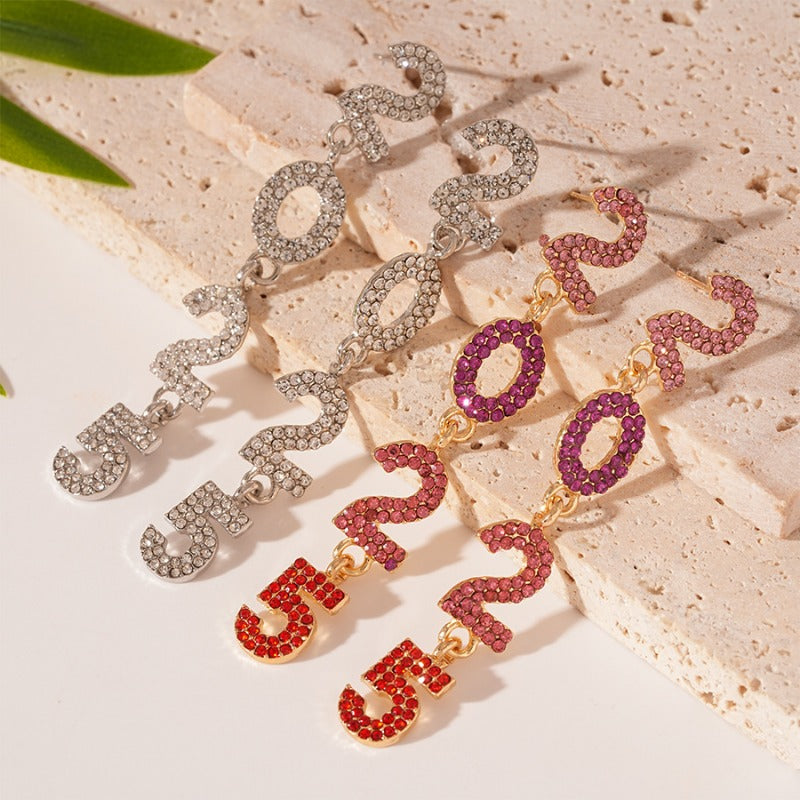 Wholesale Light Luxury Style Diamond Number Earrings ACC-ES-JingQiao008