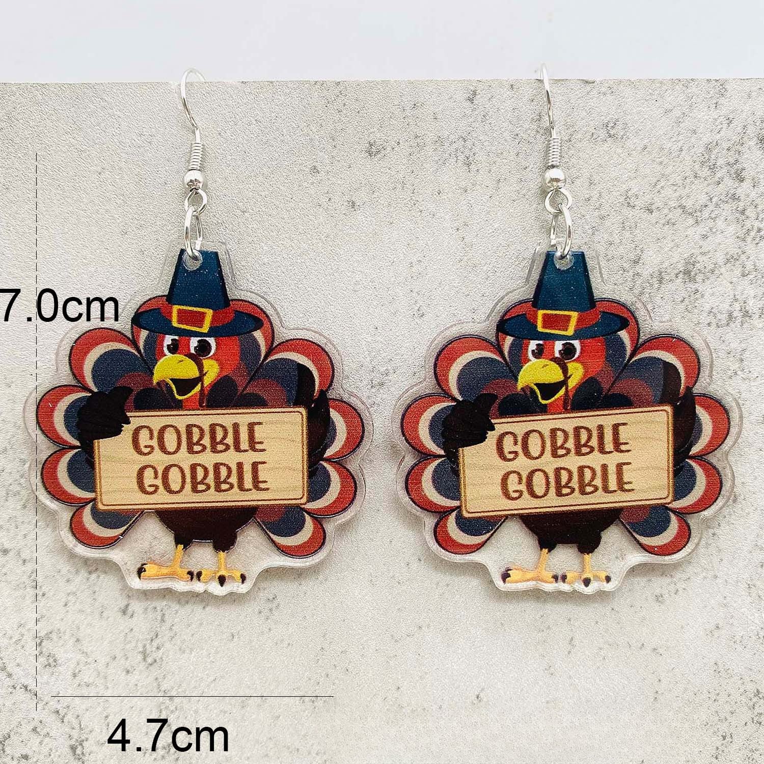 Wholesale Thanksgiving Turkey Pumpkin Acrylic Earrings ACC-ES-ChenY027