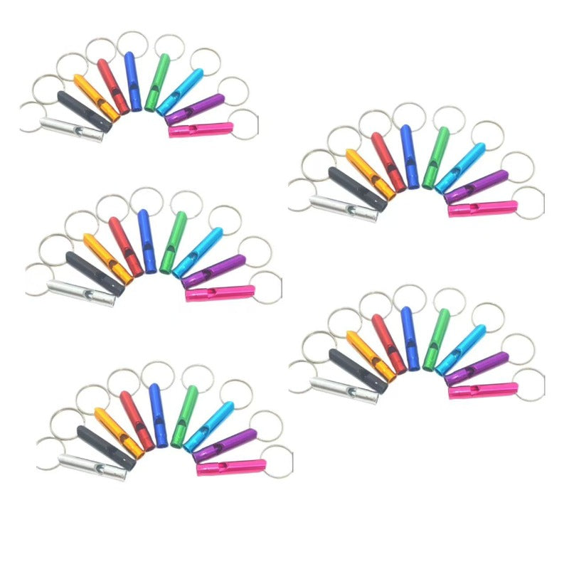 Wholesale 45pcs/set Portable Aluminum Whistle Keychain ACCHW-KC-KaBiao008
