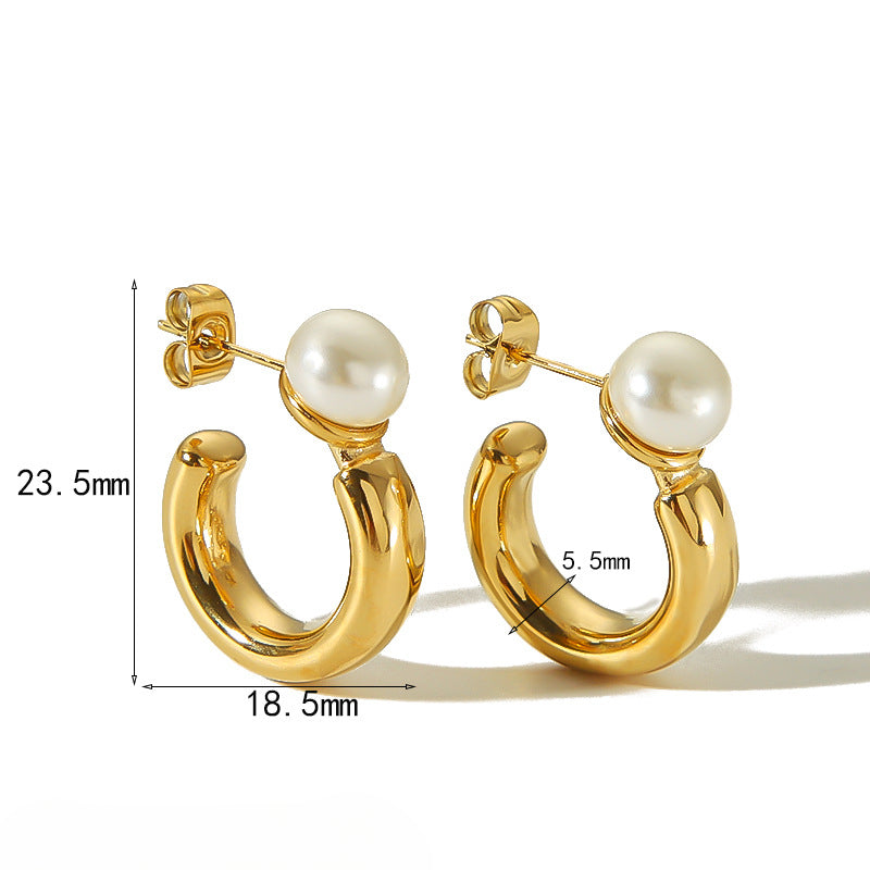 Wholesale C Shape Stainless Steel Earrings ACC-ES-LiQuan007