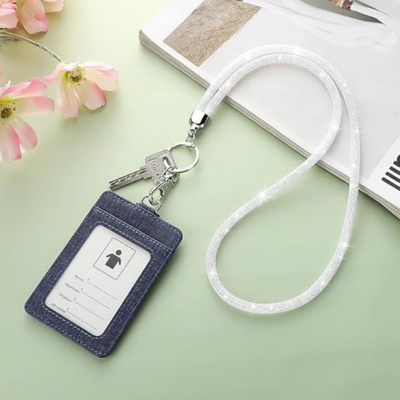 Wholesale Fishnet Rhinestone Lanyard Crystal Card Holder Lobster Keychain ACC-KC-LingYu001