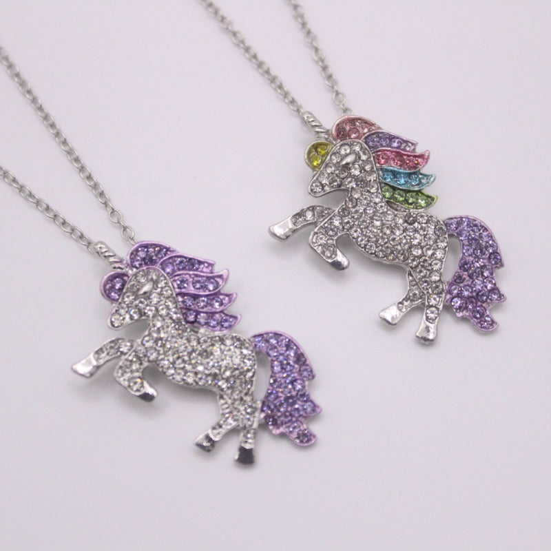Wholesale Pegasus Necklace Micro Diamond Unicorn Pendant Sweater Chain ACC-NE-LvPai002
