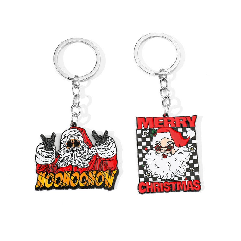 Wholesale Christmas Creative Funny Pattern Santa Claus Alloy Keychain  ACC-KC-KeFeng001