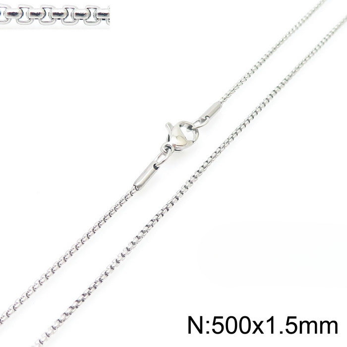 Wholesale Electroplated 18K Gold Square Pearls Titanium Steel Necklaces ACC-NE-KaLun005